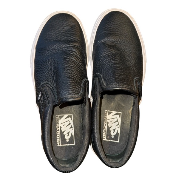 Vans Classic Black Slip-On Leather Shoes - Picture 5 of 8